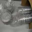 100 Set 12 oz Clear Plastic Cups with Lids and Straws, Disposable Iced Coffee PET Cups for Drinking Cold Beverage Juice Parfait Smoothie Milkshake Coffee Shops Party Supplies