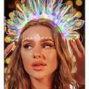 JEAIRTS Light Up Headband Led Crown Headbands Glow Rave Headpiece Flashing Costume Hair Accessories for Women