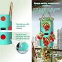 3 Pack 3 Gallon Hanging Strawberry Planter Bags, 12 Holes PE Grow Bags with Bottom Drainage, Reusable Vertical Planters for Small Space Gardening(Green)