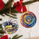 2 x Christmas Ornament, Xmas Decorations for Tree, Christmas Tree Ornaments, Hanging Ornaments for Home Decor, Holiday Ornament, Gifts for Art Lovers, Holiday Party Gifts, Xmas Gift Ideas - Rainbow Spiral
