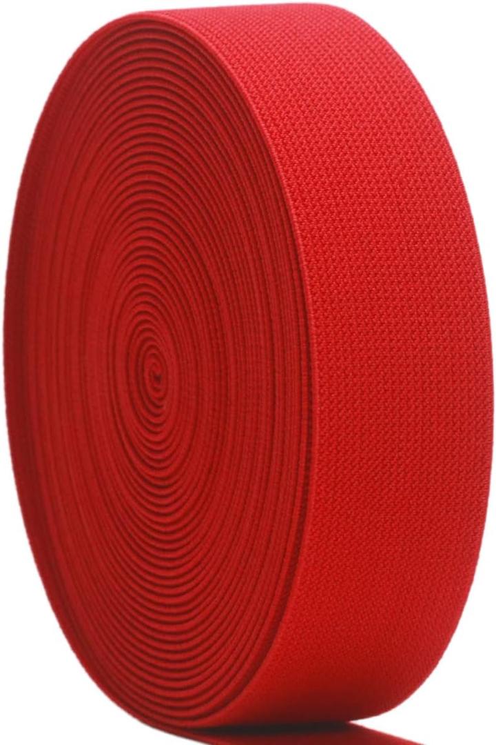 Red Wide Elastic Band for Sewing 1.5 inch 10 Yards Double-side Twill Woven Elasitc Stretch Straps Heavy Knit Elastic Waistband for Pants Wigs DIY Crafts & Projects