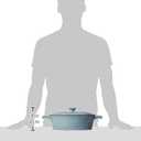 KitchenAid KCTI40CRGB Traditional Cast Iron Casserole Cookware, 6 quart, Glacier Blue