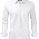 Alimens & Gentle Men's Dress Shirt Regular Fit Stretch Stain Shield Long Sleeve Solid Business Wedding Button Down Shirts, Beige, Small