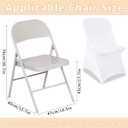 White Chair Covers Stretch Folding Chair Covers Universal Spandex Fitted Chair Slipcovers for Wedding Dining Party Banquet Holidays Celebration Trade Show Craft Show Decoration (100 Pack)