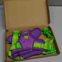 PHOEPET No Pull Dog Harness, Unique Colors Reflective Adjustable Dog Vest, with Soft Training Handle Metal Clips for Small Medium Large Dogs (Purple Base & Green Straps,M)