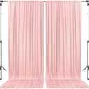 10 x 10 Feet Blush Pink Backdrop Curtain for Partie, Background Curtains for Photoshoot, Birthday, Wedding, Halloween, Thanksgiving, Christmas, New Year Party Decorations 5Ft x 10Ft, 2 Panels