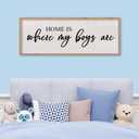 Home Is Where My Boys Are Wall Decor 40"15" mom and her boys Sign for boys room Playroom Large Wood Framed Wall Hanging Art (Wood)