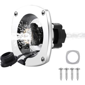RV Water Inlet with Regulator, Built-in Check Valve & Pressure Control, 3/4" GHT Inlet & 1/2" NPT Outlet, Wall Mounted City Water Inlet for RVs, Campers, Trailers & Marine