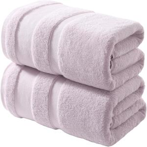 REDKISS 100% Cotton Bath Towels Set of 2, Extra Large Bath Sheets 35 X 70 Inches, 800G, Quick Dry, Ultra Soft & Super Absorbent Bathroom Towel Sets for Bathroom, Gym, Spa, Pool & Hotel, Purple