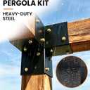 Pergola Brackets 4x4, Large-Body 3-Way Right Angle Corner Bracket for 4x4 Lumber, Actual 3.6 x 3.6 in Inner Size, Heavy Duty Pergola Kit for Gazebo, Patio & Backyard Builds