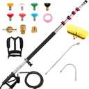 Pressure Washer Extension Wand 24 FT, Extension Pole for Pressure Washer with Gutter Extension, and 7 Spray Nozzle Tips for Roof Fence Window Washing Gutter Cleaner