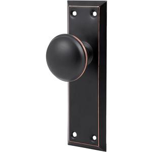 newliplace 2 Pack Vintage Single Sided Dummy Door Knobs Interior, Antique Long Plate Dummy Door Knobs in Oil Rubbed Bronze