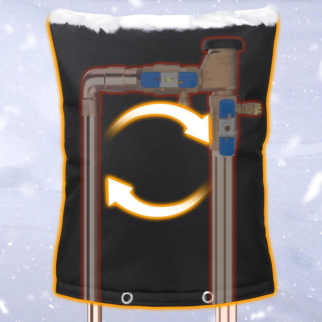 Backflow Preventer Insulation Weatherproof Covers, Pressure Vacuum Breaker Valve Insulated Covers Winter Freeze Protection, Outside Irrigation Sprinkler System Pipe Bag Pouch, 16''W x 20''H