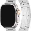 LDFAS Compatible for Apple Watch Ultra 3/2 Band 49mm, Series 10 46mm Titanium Metal[Super Scratch Resistant] Men Watch Strap Compatible for Apple Watch 9/8 45mm Band