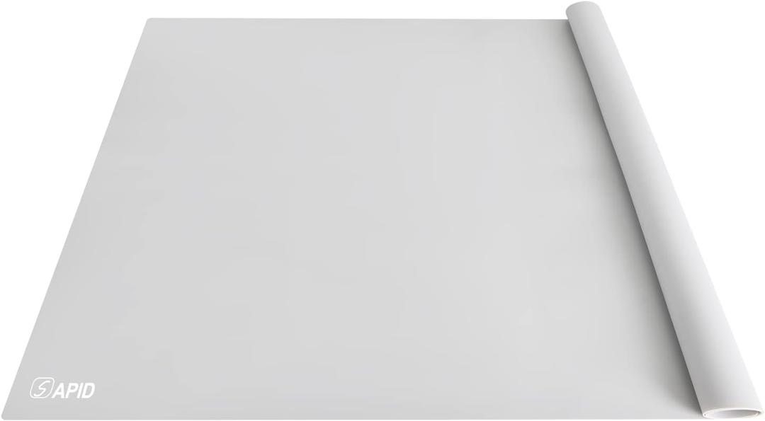 Extra Large Silicone Mat 36" x 24" Place Mats, Heat Resistant Mat for Kitchen Countertop Protector, Thick Placemats Washable Silicone Mats for Kitchen Counter Mat Dining Table Mat, Grey, Sapid