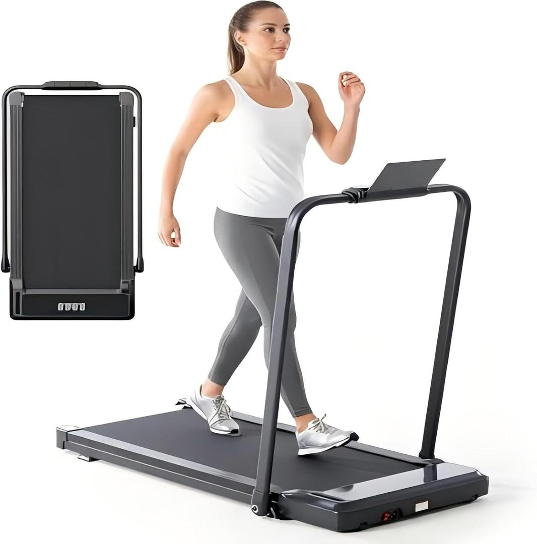 Sweetcrispy Walking Pad Treadmill for Home Office, Compact Quite Under-Desk Treadmills with Adjustable Speed and Remote Control, Portable & Slim Design for Workouts Fitness