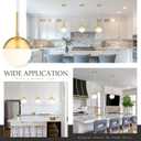 6 Inch Gold Mid Century Modern Pendant Light Pendants for Kitchen Island Frosted Milky White Glass Globe Height-Adjustable Modern Hanging Globe Pendant Light for Bedroom Foyer (Bulb Incl)