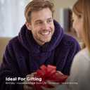 Bedsure Wearable Blanket Hoodie Gifts for Women, Warm Cozy Giant Hoodie Blanket Oversized Sweatshirt Present for Mom Wife GF Men Adult, Dark Purple (Standard)