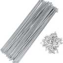 ACROPIX 48 Set 10G Bicycle Spokes Bike Wheel Spokes Carbon Steel Galvanized Silver Tone (250mm)