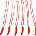 14 Pcs Chili Pepper Bead Mexico Fiesta Red Pepper Party Gift Beads Chili Themed Party Decorations Mardi Gras Beads Party Supplies