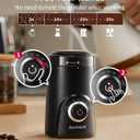 SHARDOR Electric Super Silent Blade Coffee Grinder, Timed Grind Control Rotary Knob, Adjustable Coarse to Fine for Coffee Beans, Spices & Herbs, Black
