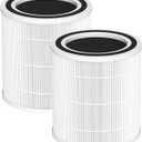 2 Pack AC400 Air Purifiers Replacement Filter for Purivortex AC400 Air Purifier, 3-in-1 HEPA Technology High Efficiency, White