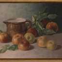 InSimSea Framed Canvas Wall Art Vintage Aesthetic Room Decor, Harvest Apples Still Life Oil Painting Artwork Abstract Wall Pictures Prints, Farmhouse Fruit Shelf Decor Bedroom Kitchen 8x10in