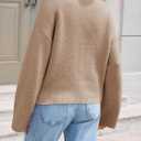 Saodimallsu Womens Turtleneck Fuzzy Sweaters Long Sleeve Chunky Knit Casual Loose Warm Fall Winter Pullover Sweater (Small, Khaki)