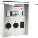 Temporary Power Outlet Panel, with 20, 30, 50 Amp Receptacle Installed, Tocretoare Prewired RV Power Outlet Box, NEMA 3R Enclosed and Weatherproof, Fit for RV Camper Travel and Construction Sites