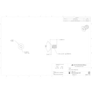 M1.6-0.35 X 3mm Machine Screw Black Zinc Plated Steel Flat Head 6-Lobe Drive (100 Pcs) - M16-30-M-BZ-FHT