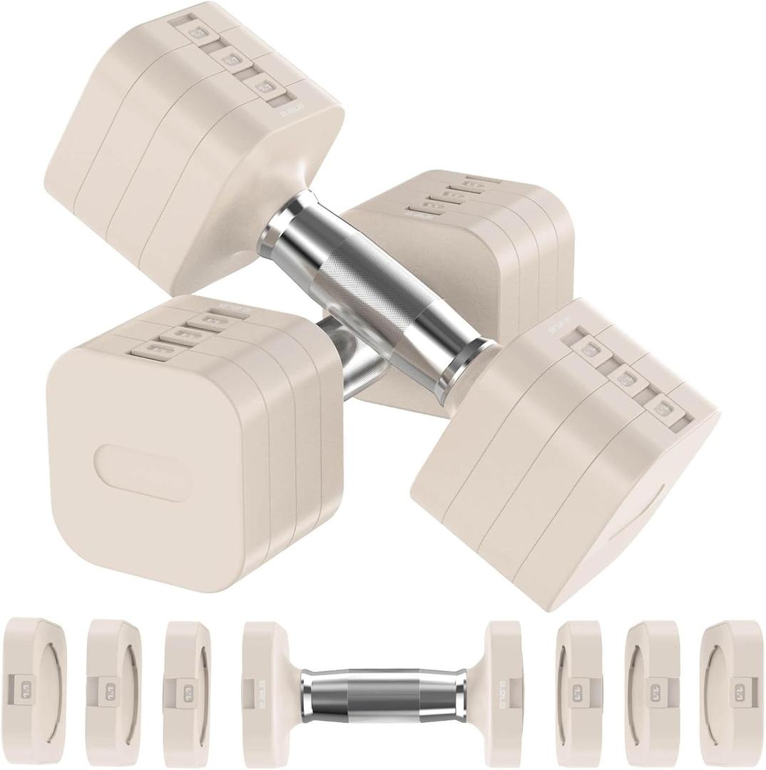 Adjustable Dumbbell Set for Women - Men, 17.6LB/22LB/26.4LB/30LB Each Pair Weights Dumbbells Set for Choice, Compact Adjustable Hand Weights for Home Gym, Office, Full Body Workout