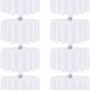 8 Pack White Round Tablecloth 90 Inch Round Table Cloth, Wrinkle Resistant and Washable Tablecloth Polyester Fabric Table Cloth Round Cover for Dining Wedding Banquet Party