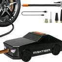 Portable Tire Inflator Car-Shaped Air Pump with Bluetooth, High-capacity Battery, Power Wireless Air Compressor with Built-in Speaker, Fast Inflation for All Types of Tires, Balls, and Toys