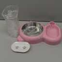 Dog Bowls, Cat Food and Water Bowl Set with Water Dispenser and Stainless Steel Bowl for Cats and Small Dogs - Pink