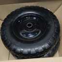 Upgraded 16" Flat Free Wheelbarrow Wheels and Tires, 4.80/4.00-8 Solid Tires with 5/8" & 3/4" Bearings,14"-16" Universal Fit Wheelbarrow Wheels for Wheelbarrows/Garden Trailer