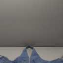 Women Sexy Deep V Neck Halter Denim Tank Top Tie Up Back Solid Color Backless Jean Vest Strapless Cropped Top, Size M
