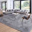Merelax Soft Modern Indoor Large Shaggy Rug for Livingroom Bedroom Dorm Kids Room Home Decor, Non-Slip Plush Fluffy Furry Fur Area Rugs Comfy Nursery Accent Floor Carpet 9x12 Feet, Grey