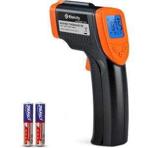Etekcity Infrared Temperature Thermometer Gun, Laser Food Temp Gun for Pizza Oven, Griddle, Grill, Meat, Candy, Vehicle's Engine, Surface Temp Reader -58F to 842F, Orange