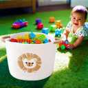 Toy Storage Basket for Kids Baby Laundry Baskets for Blanket Cute Toys Organizer Nursery Hamper Cotton Rope Baskets for Organizing, tp Diaper Storage Bin for Baby Shower Gifts, Dog Cat Toy Box
