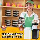 100 Pack Charcuterie Boxes with Clear Lids Valentine Gift 5 Inch Cookie Boxes Disposable Cake Case Paper Square Cookie Containers Dessert for Sandwich Slice Cake Hot Cocoa Bombs Strawberries(Black)