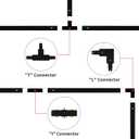 65.6FT H Track Lighting Rail Kit, Black H Type Track Lighting Rails with Floating Canopy Connector, I&L&T Connector, End Caps and Live End Feed for 120V H Style 3-Wire Heads