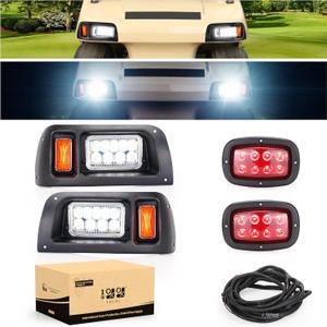 10L0L Golf Cart Headlight and Tail Light Kit for Club Car DS 1993 Up Gas & Electric,12 Volt Input DS LED Light Kit