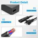 12V Power Cord Compatible with Insignia TV 19" 20" 24" 28" 32"; NS-32E440A13, NS19E310A13, NS19E310NA15, NS24ED200NA14, NS24ED310NA15, NS28D310NA15, NS32DD310NA15 Power Supply Replacement