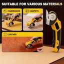 AYP Cordless Electric Scissors, 320RPM Cardboard Cutter with 4 SK5 High Carbon Steel Blades & Case, 1/4" Cutting Thickness, 2000mAh Box Cutter with Safety Lock & LED Light for Fabric, Carpet, Leather