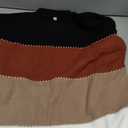 ANCAPELION Womens Casual Sweater Pullover Winter Basic Sweatshirt Long Sleeve Cozy Knitted Jumper Tops Loose Fit (Small, Four-black)