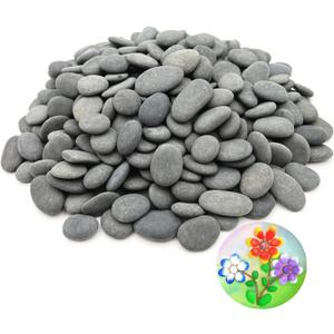 300PCS Tiny Painting Rocks, Meilala DIY Pebble Flat & Smooth Rocks for Arts, Crafts, Decoration, Fish Tank,Garden,Hand Picked Stones for Detail-Painting (Grey)