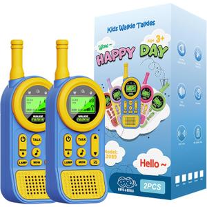 Walkie Talkies for Kids Toys: Toys for 3-12 Year Old Boys Girls - 22 Channels 2 Way Radio Toy with Backlit LCD Flashlight - 3 Miles Range for Outside/Camping/Hiking (2-Pack) Blue