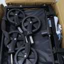 Collapsible Wagon Cart Foldable with 350lbs Weight Capacity, Lightweight Utility Shopping Cart with Wheels, Folding Grocery Wagon Carts Portable for Beach Garden Sports and Camping, Black (100L)