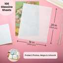 Bright Creations Glassine Sheets - Archival Glassine Paper for Artwork - Photo Protection Paper for Grease-Resistant Baking & DIY Crafts - 100 Pack, 16x20 in, White