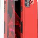 X-belmox Shockproof for iPhone 11 Phone Case 6.1'', 3 in 1 Heavy Duty Protection with Screen Protector, for Apple 11 Phone Case Drop Proof Wireless Charging, Hard Protective Phone Cover 11- Red/Black